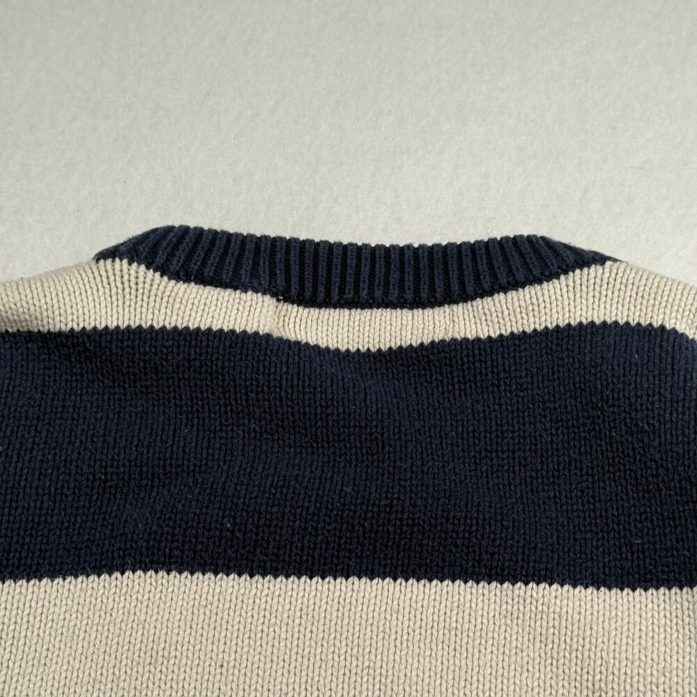 Vintage John Ashford striped oversized knit cotton crewneck sweater size large - Picture 7 of 10